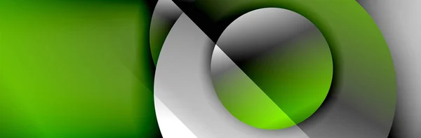 动态趋势几何抽象背景. 圆形，圆形，3D阴影效果和流体梯度。 现代重叠的轮回形式 — 图库矢量图片