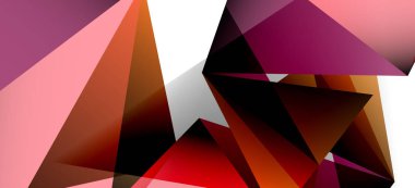 Vintage soyut üçgen mozaik kompozisyon VECTON beyaz arka plan ile şablon. Basit tasarım arka plan. Modern düz tasarım. Güzel vektör deseni.