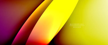 Gölgeli sıvı çizgiler ve eğimli arkaplanda ışık salla. Dinamik düz gölge çizgisi etkisi olan basit akışkan renk gradyanı soyut arkaplan