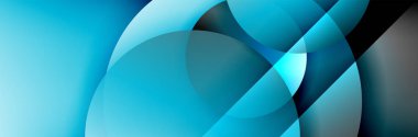 Dinamik trend geometrik soyut arka plan. Çemberler, yuvarlak şekiller üç boyutlu gölge efektleri ve sıvı eğimleri. Modern üst üste bindirme biçimleri