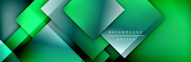 Kare şekiller geometrik soyut arkaplan. Üç boyutlu gölge efektleri ve sıvı eğimleri. Modern çakışma biçimleri