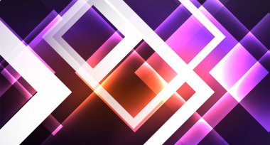 Siyah, modern şablon neon parlak renk kareler