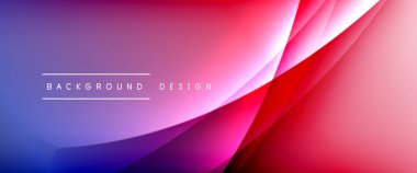 Gölgeli sıvı çizgiler ve eğimli arkaplanda ışık salla. Dinamik düz gölge çizgisi etkisi olan basit akışkan renk gradyanı soyut arkaplan