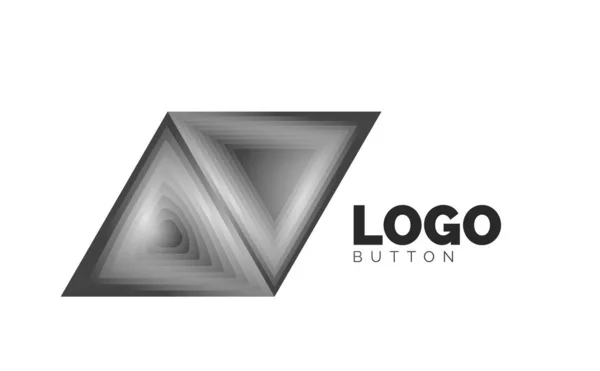 Üçgen ikon geometrik logo şablonu. Minimum geometrik tasarım, 3 boyutlu geometrik kalın sembol ve renk karışımı adımlar. Düğme, Sancak, Arkaplan için Vektör Resimleri — Stok Vektör