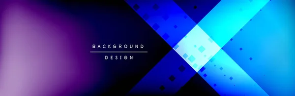 Abstract background - squares and lines composition created with lights and shadows. Technology or business digital template — Stock Vector