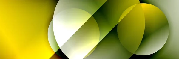 Dynamische trendige geometrische abstrakte Hintergrund. Kreise, runde Formen, 3D-Schatteneffekte und fließende Gradienten. moderne sich überlappende runde Formen — Stockvektor