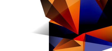 Vintage soyut üçgen mozaik kompozisyon VECTON beyaz arka plan ile şablon. Basit tasarım arka plan. Modern düz tasarım. Güzel vektör deseni.