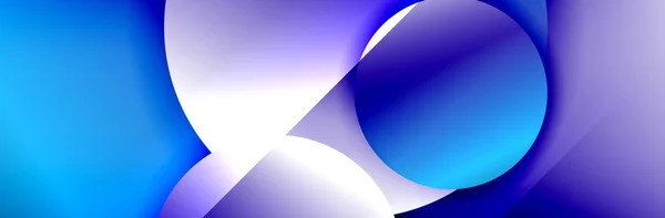 Dinâmica moderna geométrica fundo abstrato. Círculos, formas redondas 3d efeitos de sombra e gradientes de fluido. Moderna sobreposição de formas redondas —  Vetores de Stock