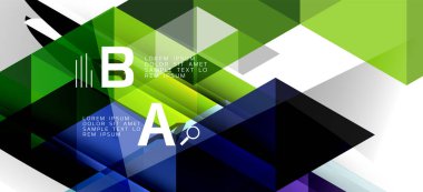 Soyut kavramı üçgen grafik elemanı. Teknoloji arka planı. Afiş, poster şablonu