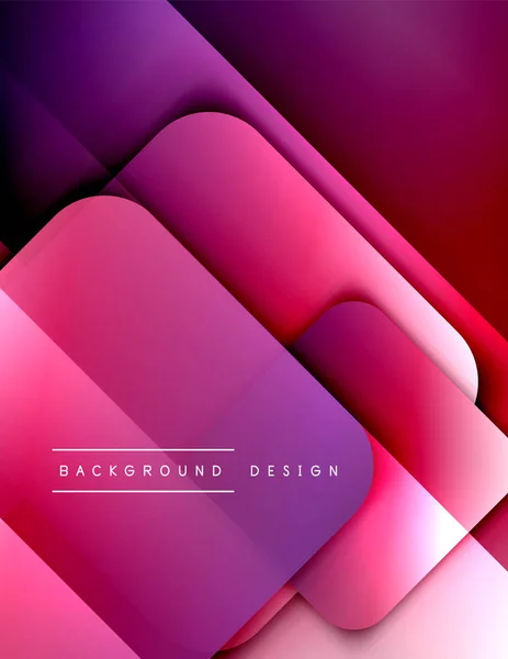 Rounded squares shapes composition geometric abstract background. 3D shadow effects and fluid gradients. Modern overlapping forms. — Stock Vector