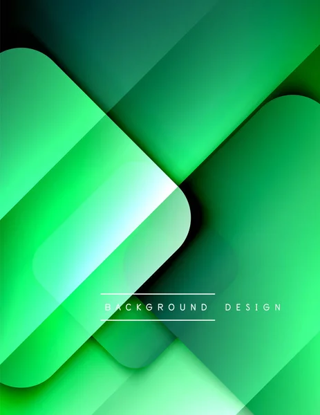 Rounded squares shapes composition geometric abstract background. 3D shadow effects and fluid gradients. Modern overlapping forms. — Stock Vector