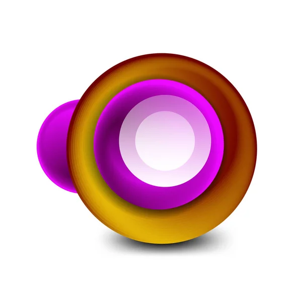Vektorový kruh kruh banner, 3D styl abstraktní koule nebo kulatý tvar ikony nebo pozadí šablony. Vektorové ilustrace pro tapetu, nápis, pozadí, karta, ilustrace knihy, úvodní strana — Stockový vektor