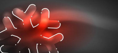 Bulanık Noel kar tanesi soyut arka plan, stilize minimal tasarım, Neon parlayan renkler. Vektör Neon arka plan. Kar arka planı