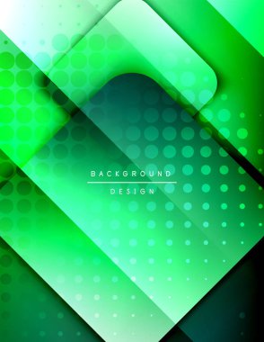 Yuvarlak kareler geometrik soyut arkaplan bileşimini şekillendirir. Üç boyutlu gölge efektleri ve sıvı eğimleri. Modern çakışma biçimleri.