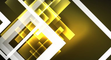 Parlak neon tasarım kare şekil soyut arka plan. Retro vektör soyut tasarım afiş şablonu