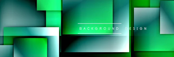 Square shapes composition geometric abstract background. 3D shadow effects and fluid gradients. Modern overlapping forms — Stock Vector