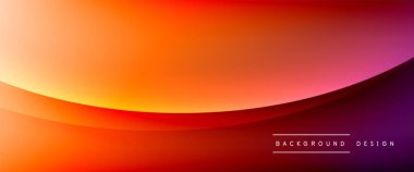 Gölgeli sıvı çizgiler ve eğimli arkaplanda ışık salla. Dinamik düz gölge çizgisi etkisi olan basit akışkan renk gradyanı soyut arkaplan