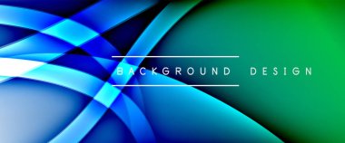 Dinamik akışkan renk gradyan soyut arkaplan ve akıcı dalga çizgileri. Vektör İllüstrasyonu