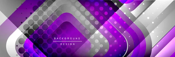 Round squares shapes composition geometric abstract background. Vector Illustration — Stock Vector