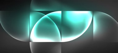 Neon parlayan techno hatları, Hi-Tech futuristik soyut arka plan. Koyu uzayda soyut şekiller ile şablon