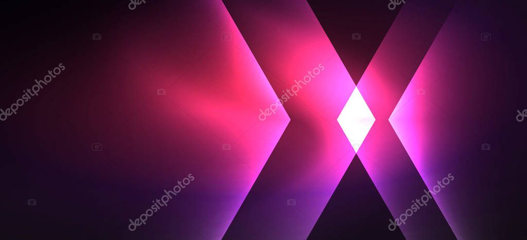 Shiny hexagon neon template. Futuristic digital technology concept. Vector abstract graphic design. Vector vintage retro illustration.