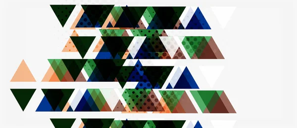 Banner com design geométrico triangular em mosaico multicolorido sobre fundo branco. Textura abstrata. Modelo de design de ilustração vetorial . —  Vetores de Stock