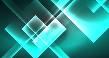 Siyah, modern şablon neon parlak renk kareler