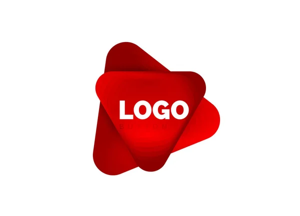 Play, Pfeil oder Download-Taste Symbol, minimales Design Business-Logo-Vorlage. 3D geometrische Fett im Relief-Stil mit Farbüberblendungseffekt. Vektor-Illustration für Tapete, Banner, Hintergrund, Karte — Stockvektor