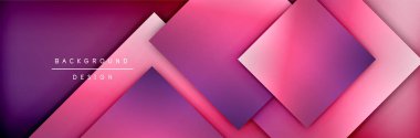 Kare şekiller geometrik soyut arkaplan. Üç boyutlu gölge efektleri ve sıvı eğimleri. Modern çakışma biçimleri