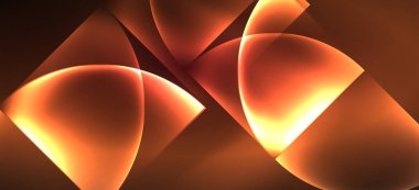 Dinamik çizgiler ve şekiller, cam neon parlayan etkisi. Modern Neon parlaklık geometrik şekiller, herhangi bir amaçla büyük tasarım