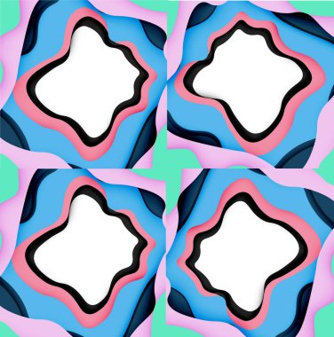 Soyut Web tasarımı için soyut dalgalar kesti. Renk geometrik deseni. Vektör soyut geometrik dinamik desen çerçevesi