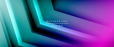 Ok çizgileri, gölgeli dijital şablon ve gradyan arka planda ışıklar. Dinamik düz çizgiler etkisi ile basit akışkan renk gradyan soyut arkaplan