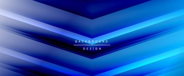 Ok çizgileri, gölgeli dijital şablon ve gradyan arka planda ışıklar. Dinamik düz çizgiler etkisi ile basit akışkan renk gradyan soyut arkaplan