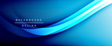 Dinamik akışkan renk gradyan soyut arkaplan ve akıcı dalga çizgileri. Vektör İllüstrasyonu