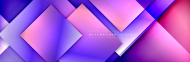 Kare şekiller geometrik soyut arkaplan. Üç boyutlu gölge efektleri ve sıvı eğimleri. Modern çakışma biçimleri