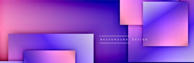 Kare şekiller geometrik soyut arkaplan. Üç boyutlu gölge efektleri ve sıvı eğimleri. Modern çakışma biçimleri