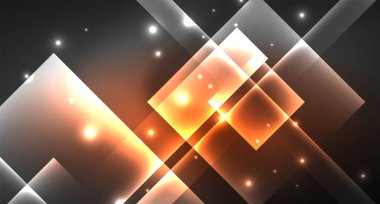 Siyah, modern şablon neon parlak renk kareler