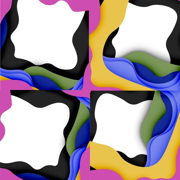 Résumé découper des vagues abstraites pour la conception web. Modèle géométrique de couleur. Cadre vectoriel géométrique dynamique abstrait — Image vectorielle