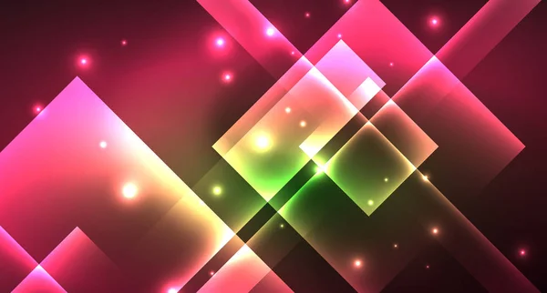 Neongeometrisk abstrakt bakgrund i hipsterstil på ljus bakgrund. Space retro-design. Färg geometriskt mönster. Fyrkantig form abstrakt bakgrund. — Stock vektor