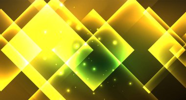 Işık arka plan hipster tarzıNeon geometrik soyut arka plan. Uzay retro tasarım. Renk geometrik desen. Kare şekil soyut arka plan.