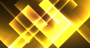 Parlak neon tasarım kare şekil soyut arka plan. Retro vektör soyut tasarım afiş şablonu