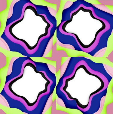 Soyut geometrik desen. 3D kağıt katmanları renkli dalga arka plan kesti. Origami Web arka plan için soyut dalgalar kesti