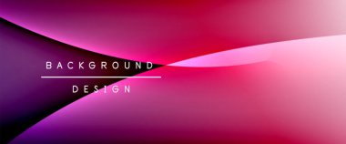 Gölgeli sıvı çizgiler ve eğimli arkaplanda ışık salla. Dinamik düz gölge çizgisi etkisi olan basit akışkan renk gradyanı soyut arkaplan