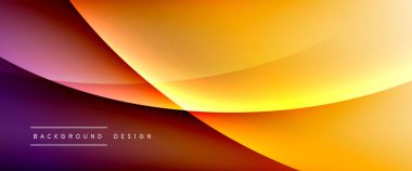 Gölgeli sıvı çizgiler ve eğimli arkaplanda ışık salla. Dinamik düz gölge çizgisi etkisi olan basit akışkan renk gradyanı soyut arkaplan