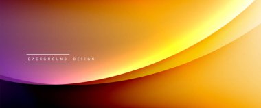 Gölgeli sıvı çizgiler ve eğimli arkaplanda ışık salla. Dinamik düz gölge çizgisi etkisi olan basit akışkan renk gradyanı soyut arkaplan