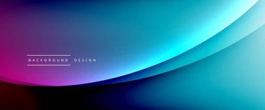 Gölgeli sıvı çizgiler ve eğimli arkaplanda ışık salla. Dinamik düz gölge çizgisi etkisi olan basit akışkan renk gradyanı soyut arkaplan