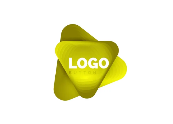 Play, Pfeil oder Download-Taste Symbol, minimales Design Business-Logo-Vorlage. 3D geometrische Fett im Relief-Stil mit Farbüberblendungseffekt. Vektor-Illustration für Tapete, Banner, Hintergrund, Karte — Stockvektor