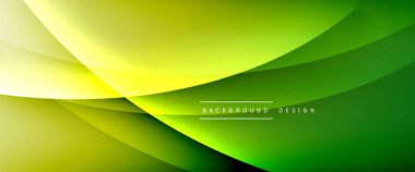 Gölgeli sıvı çizgiler ve eğimli arkaplanda ışık salla. Dinamik düz gölge çizgisi etkisi olan basit akışkan renk gradyanı soyut arkaplan