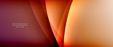 Gölgeli sıvı çizgiler ve eğimli arkaplanda ışık salla. Dinamik düz gölge çizgisi etkisi olan basit akışkan renk gradyanı soyut arkaplan