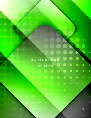 Yuvarlak kareler geometrik soyut arkaplan bileşimini şekillendirir. Üç boyutlu gölge efektleri ve sıvı eğimleri. Modern çakışma biçimleri.